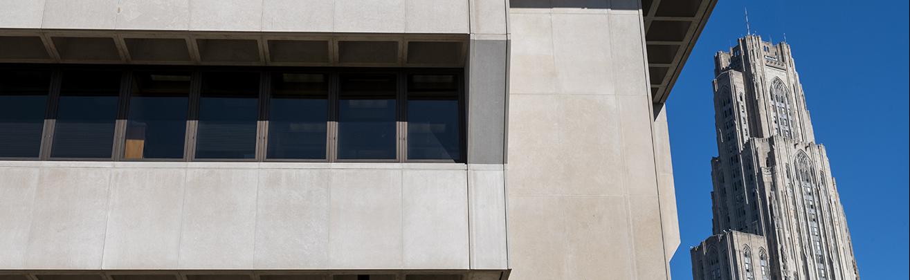 Cathedral of Learning viewed behind Posvar Hall